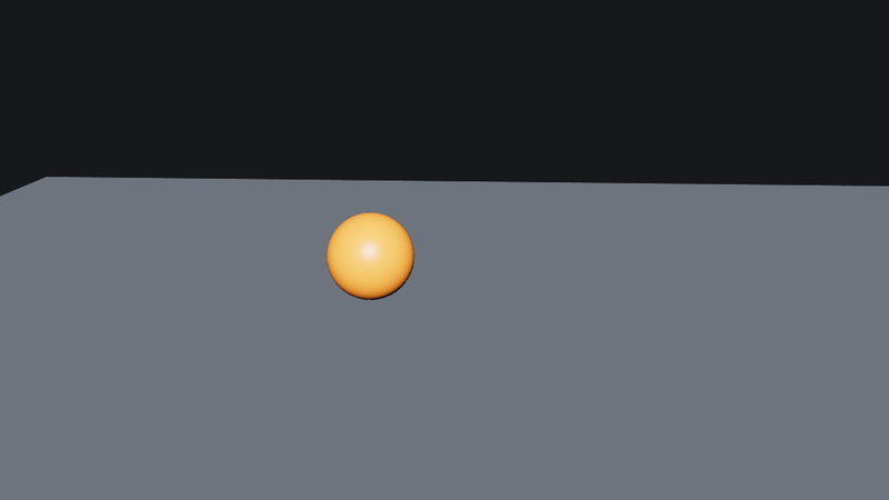 A frame of the capture: only the ball and the floor, smooth shaded and anti-aliased.